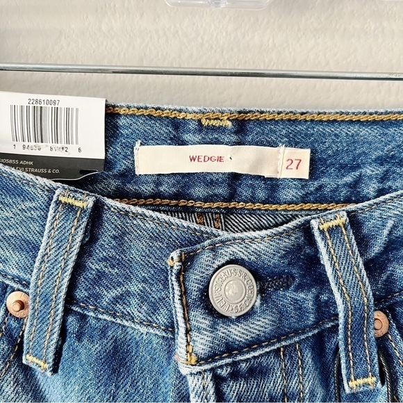 Levi’s NWT Wedgie Fit Ankle Denim Highrise Jeans Athens Shut It Wash Size 27 - Picture 5 of 12